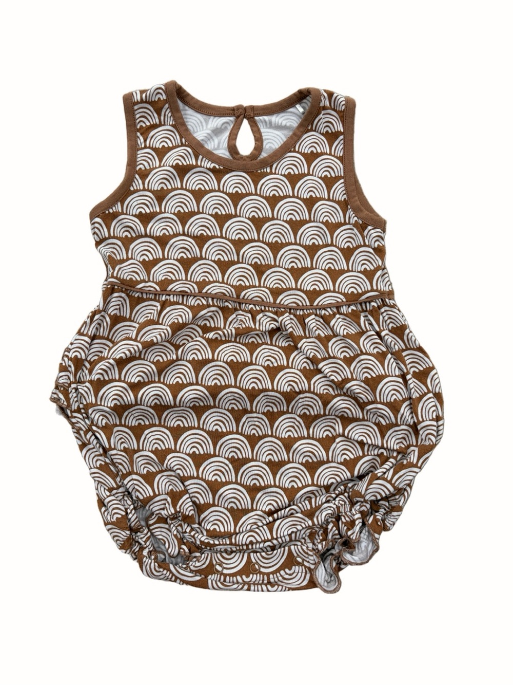 Little Sleepies Size 3T Rust Rainbow Bamboo Ruffle Bubble Romper